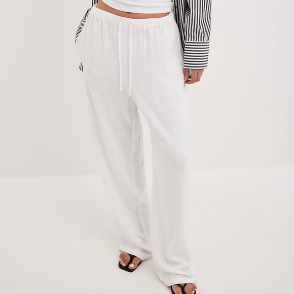 NA-KD Relaxed Linen Blend Trousers (Size 32) - Picture 1 of 3
